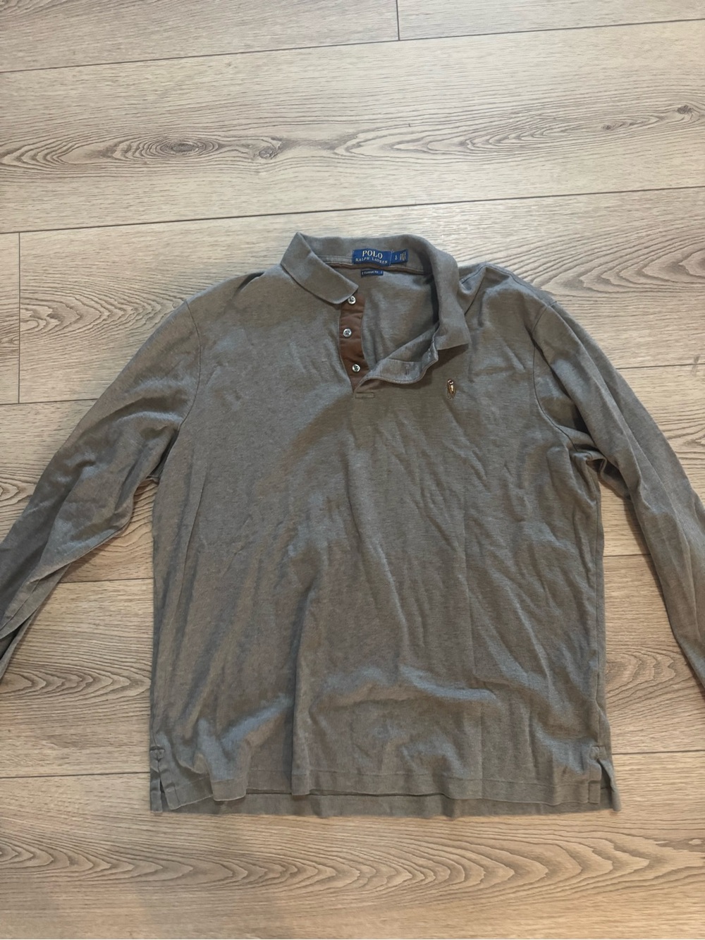 Polo by Ralph Lauren Men's Long-Sleeve Heather Gray Polo